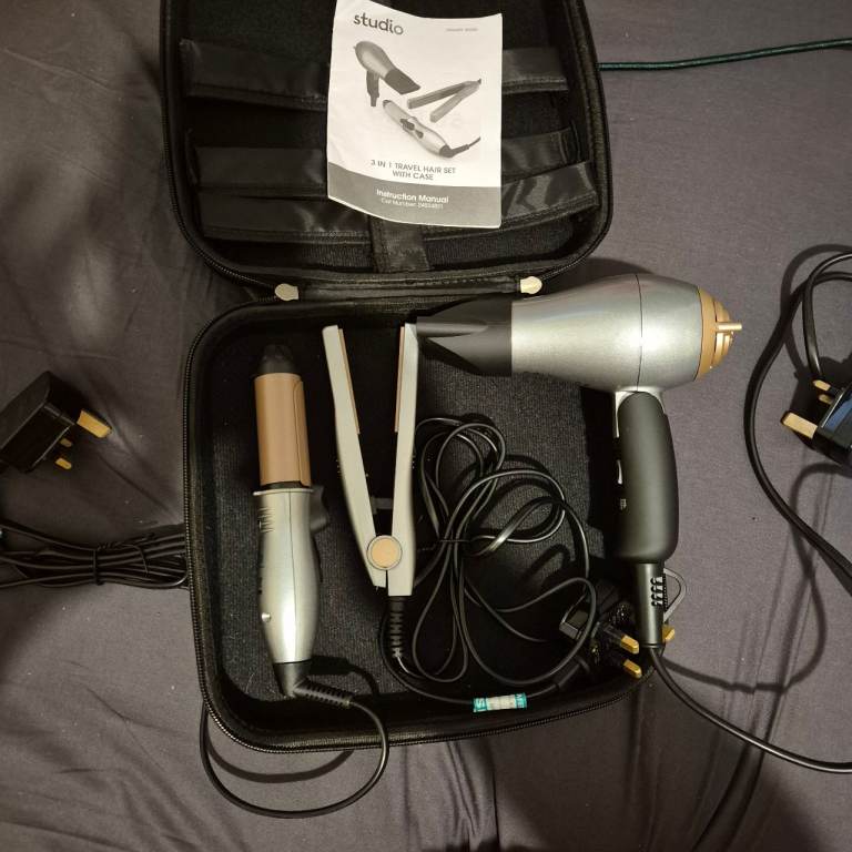Studio 3 in 1 travel hair set with case 
