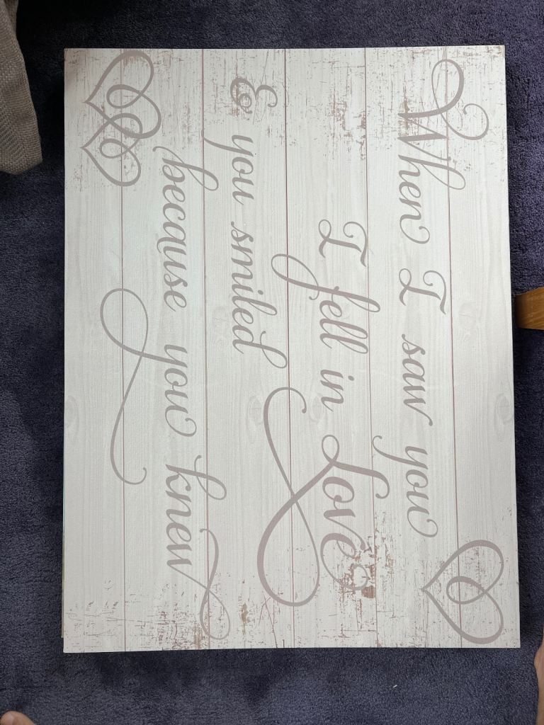 Canvas stating quote in excellent condition 