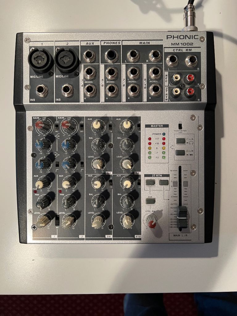 Phonic MM1002 Mixer – Good Condition with Power Supply