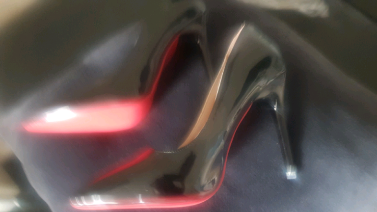 Black patent high heels