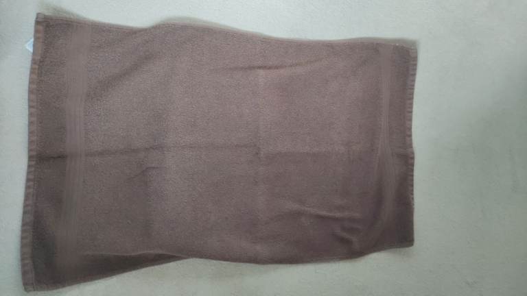 Three 100% cotton brown/copper hand towels