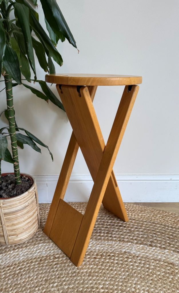 vintage "Suzy" folding stool, designed by Adrian Reed plant stand 