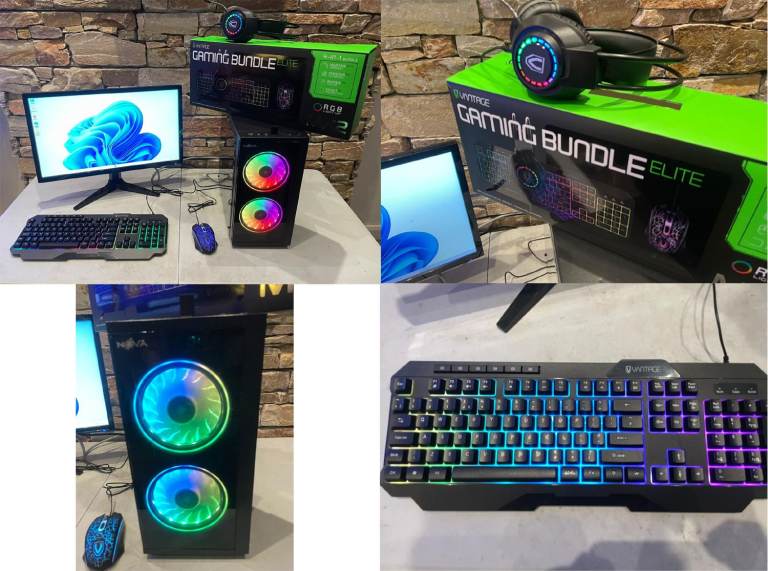 image for Gaming PC i5 QuadCore NVIDIA Geforce Ti GTX Graphics Card SSD HD Monitor - BOXED