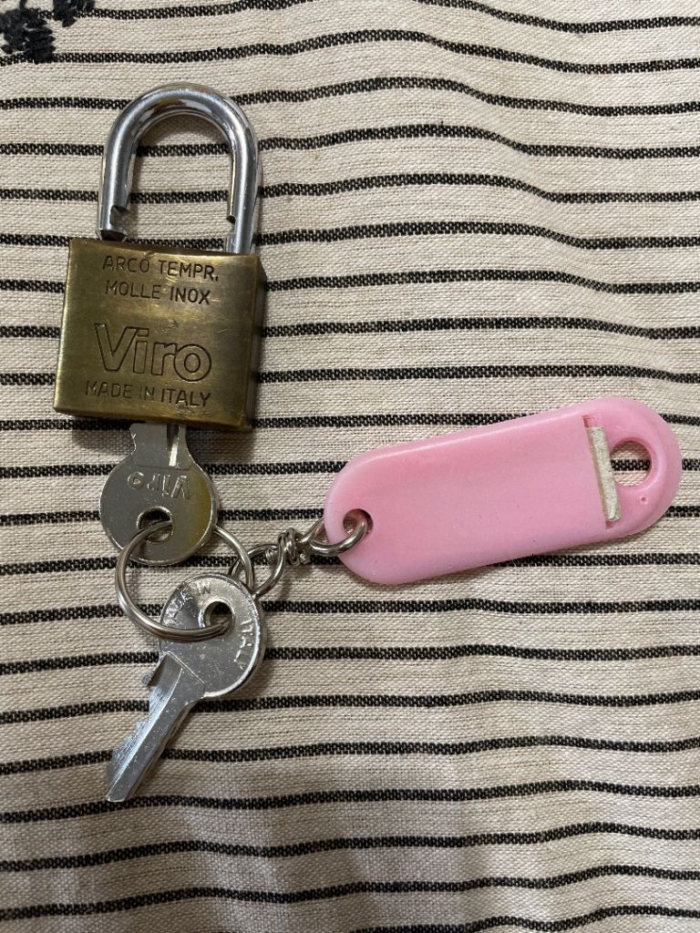Viro Brass Padlock with Keys and Pink Tag – Good Condition