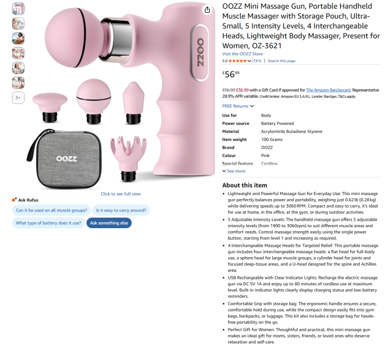 Ultra-Mini Portable Massage Gun (New) - Fits in a Handbag