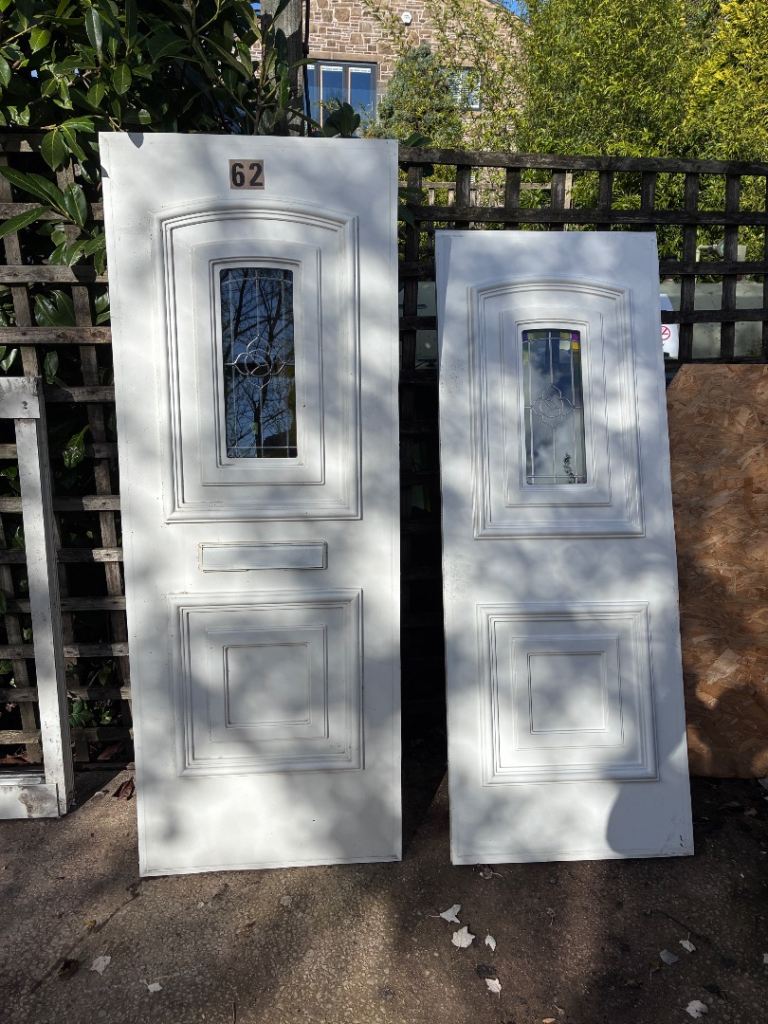 2 x white upvc door panels