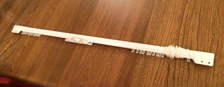 JOHN LEWIS EXTENDABLE CORDED STEEL CURTAIN RAIL WITH FITTINGS