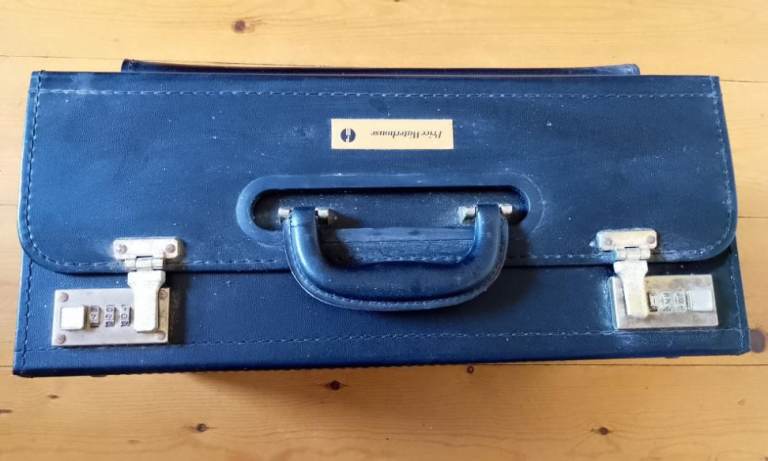 Black Leather Business Case with Combination Locks