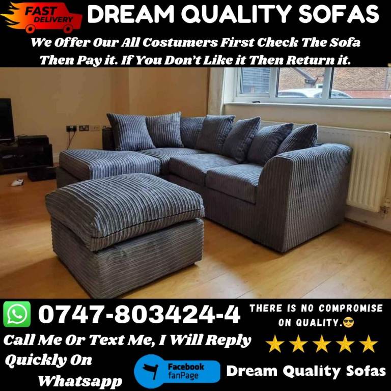 Dylan Jumbo Cord Sofas Sale – Stylish Corner L-Shape & 3+2 Seater Sets for Ultimate Comfort 🛋️