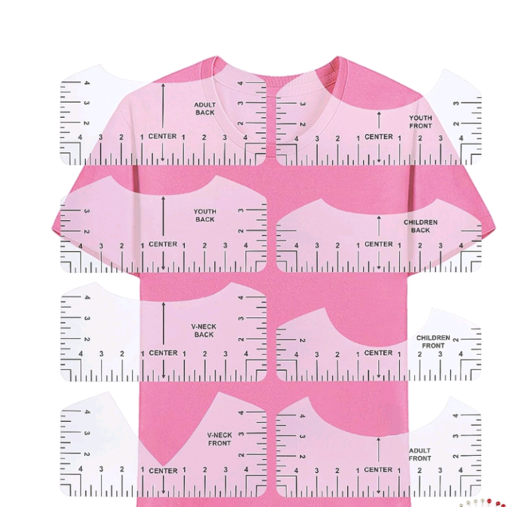 8 PCS T-Shirt Ruler Guide Tshirt Measurement Tools