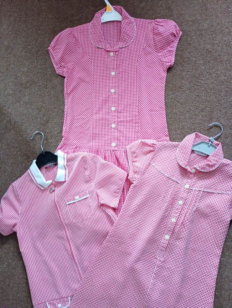 GIRLS' SCHOOL DRESSES (3) - age 8/9 & 9/10. Two new cond, 1 exc. Sold individually.