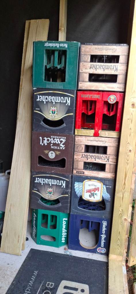 Selection of empty beer crates