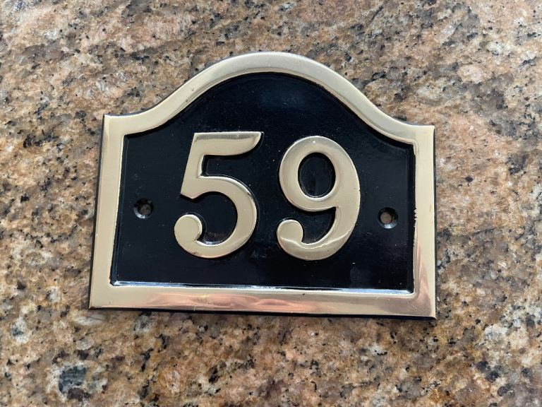 Brass number plate