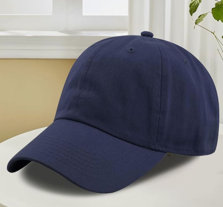 image for BRAND NEW UNISEX NAVY BASEBALL CAP (Plain Men Women Teen - UV Sun Protection)