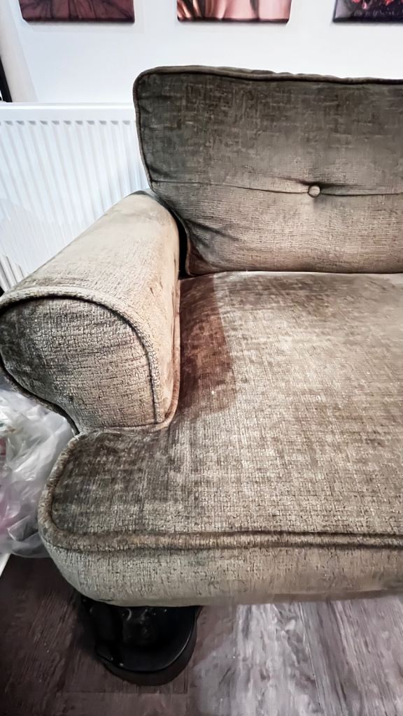 Next 3 seater + 2 dinning chairs 