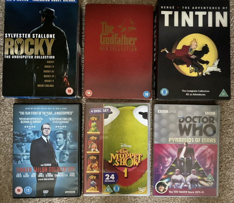 Rocky, Godfather, Tintin, Muppets, DVD box sets, Doctor Who DVD