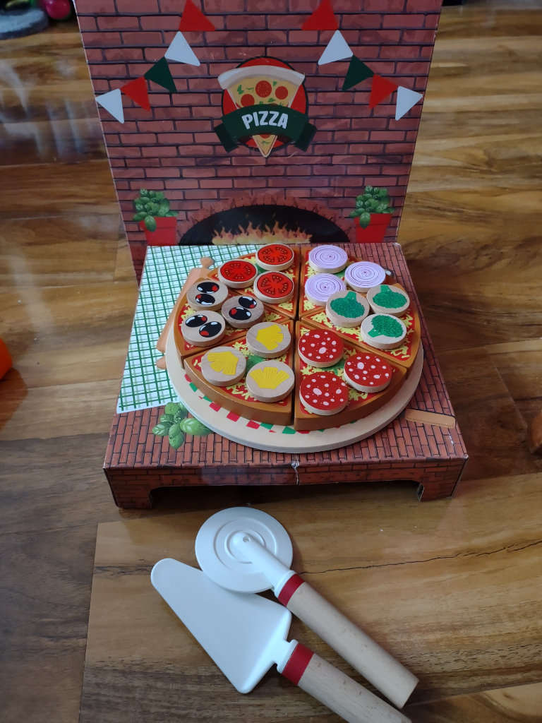 Wooden Toy Pizza Play Set