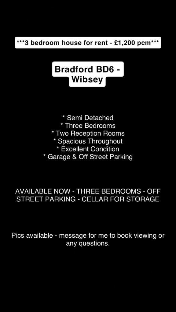Spacious 3 bedroom semi- detached property to let. Available NOW