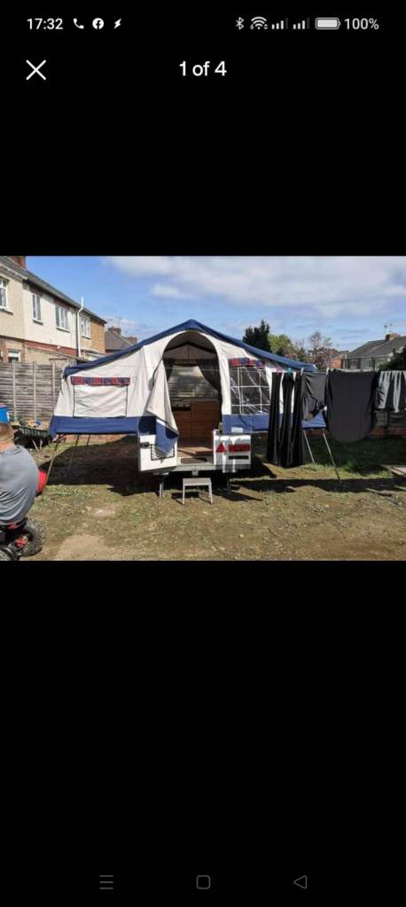 Blue Folding Camper Trailer Tent – Good Condition