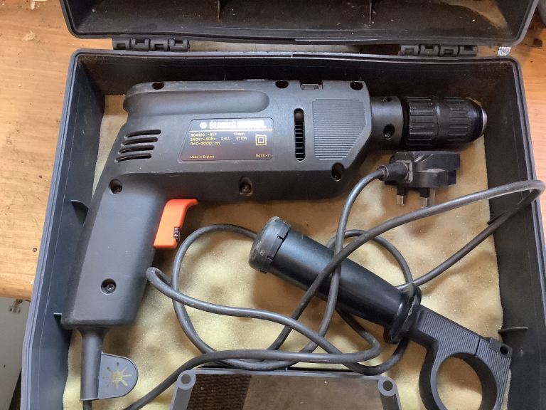 Black & Decker Corded Drill with Case – Good Condition