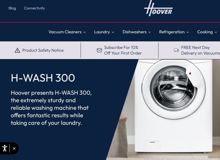 Hoover H-WASH 300 Plus 1600 RPM Inverter Washing Machine – Excellent Condition