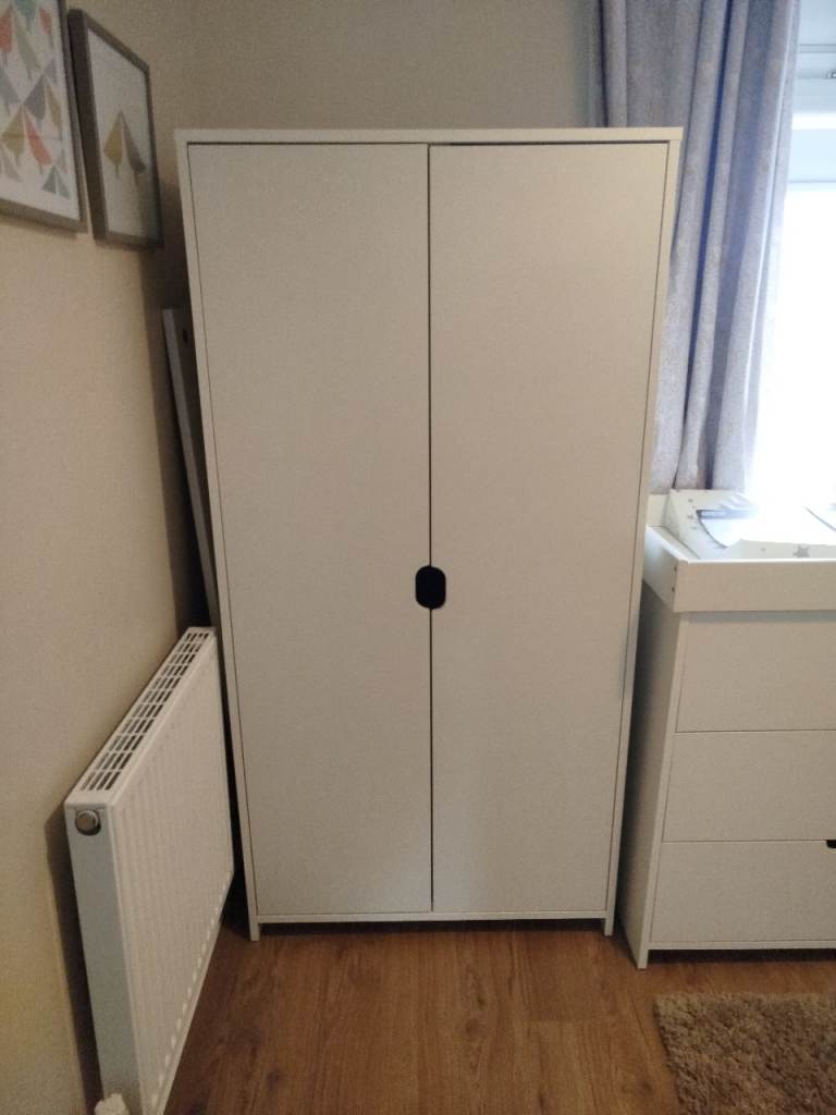 Mamas & Papas Cot Bed, Changing Table, and Wardrobe Set - White