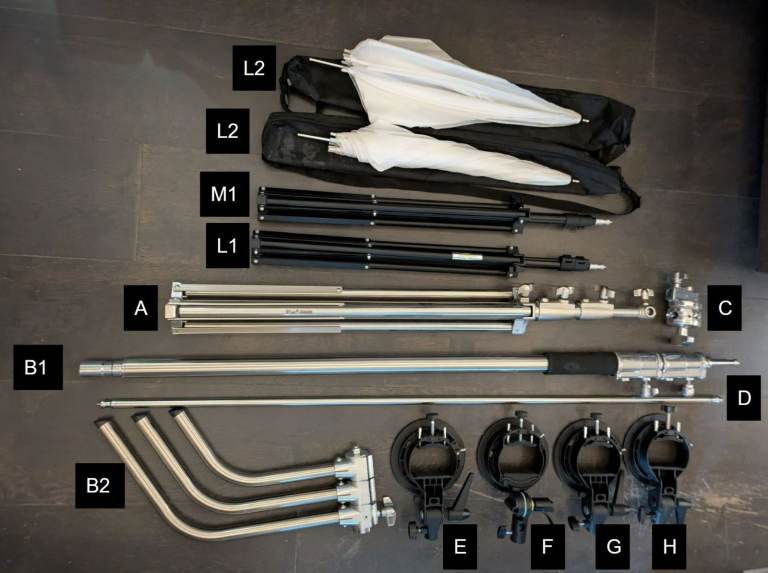 Photography studio stands for strobes ligths softboxes Studio C-Stand  etc