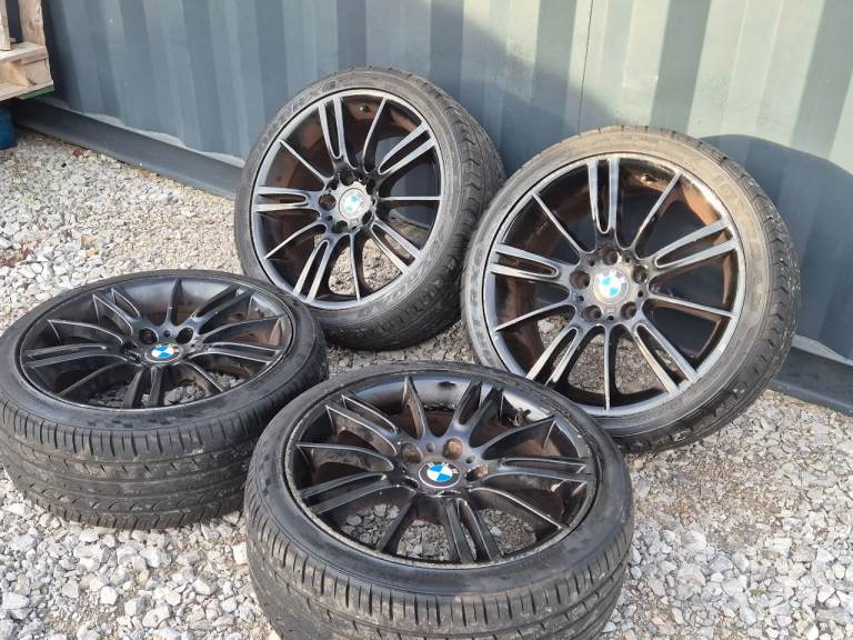 🌟Genuine BMW MV3 Staggered 18 inch Alloy Wheels 5x120 with MATCHING TYRES 7M 