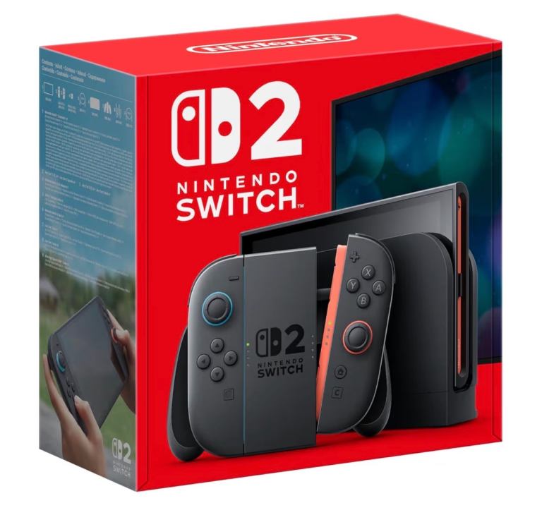 Nintendo Switch 2 boxed with Mario Tennis Fever
