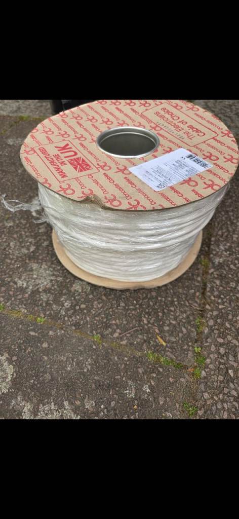 1.5mm 3-Core Flex Cable 100m Drum New And White