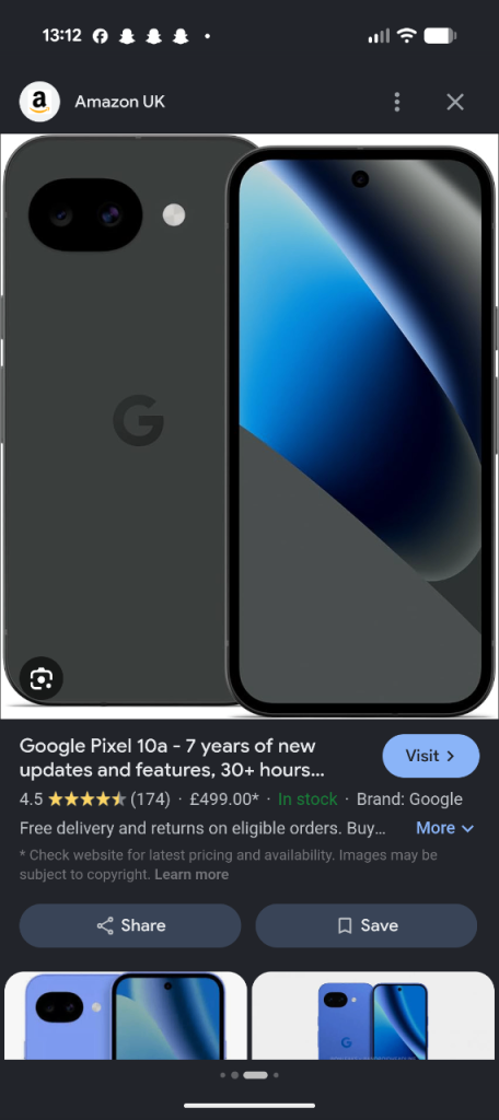 Google Pixel 10a boxed like new 