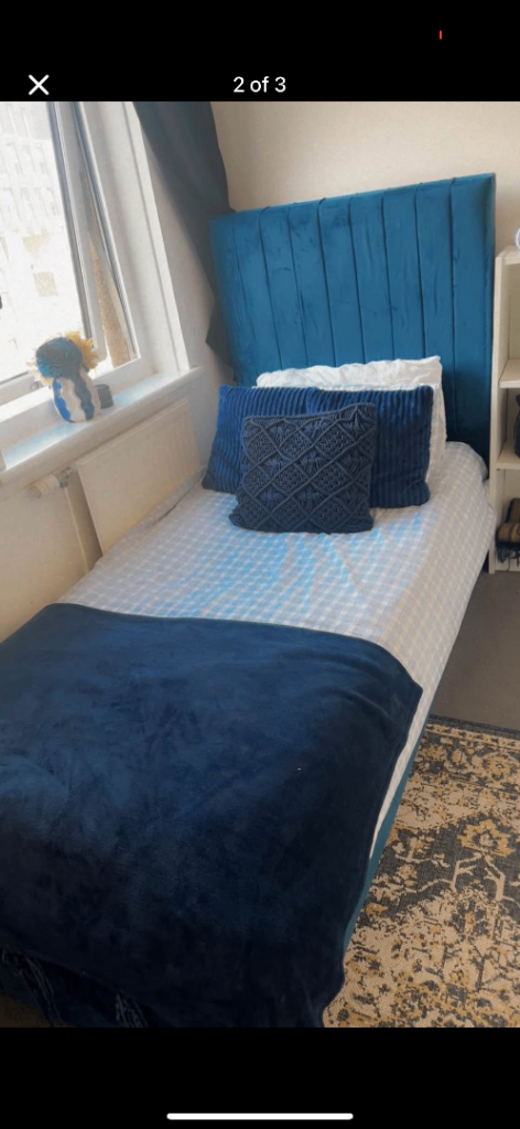 velvet single bed