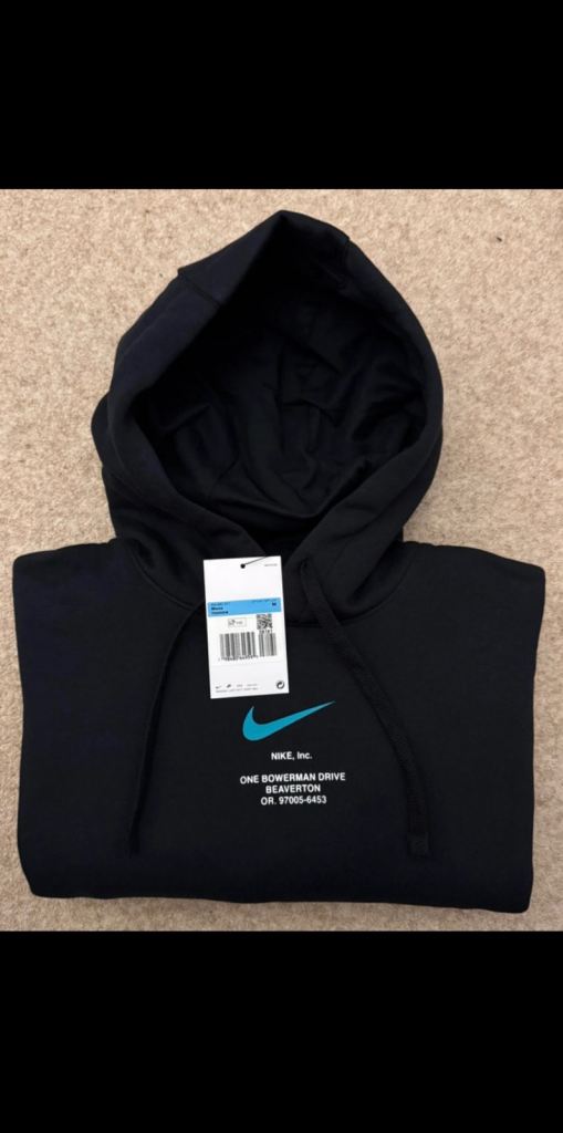 Nike Sportswear Athletic Hoodie | Black / White | Size: M | RRP: £59.99