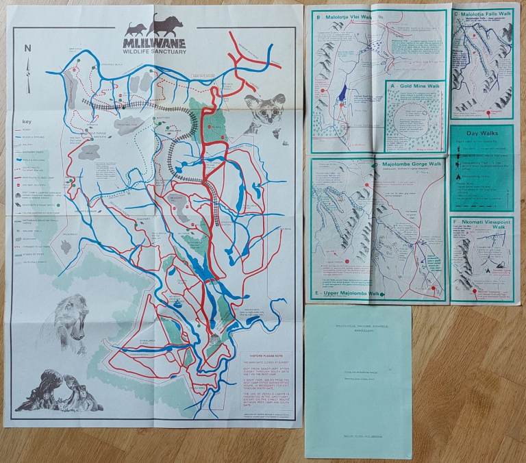 1995 map & leaflets on nature reserves in Swaziland, now called Eswatini since 2018