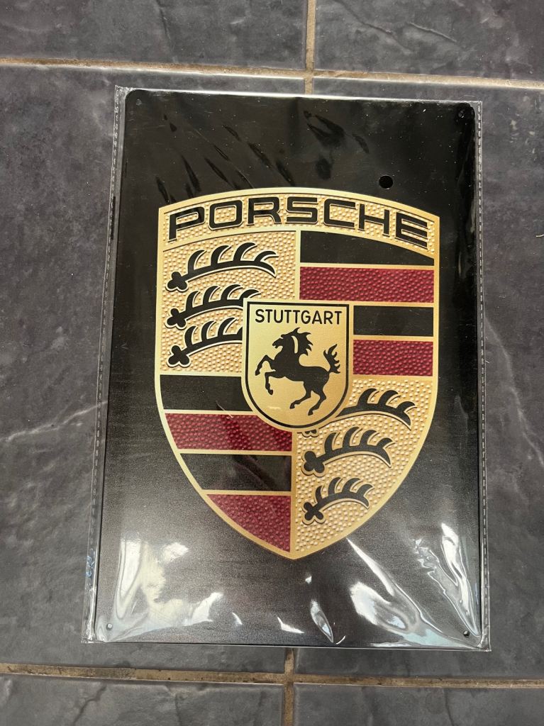 Vintage Style Sign Metal 20cm x 30cm Brand New, Porsche Perfect For Man Cave.