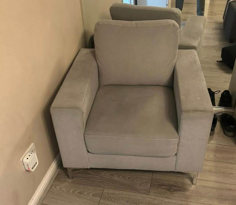 Silver grey armchair