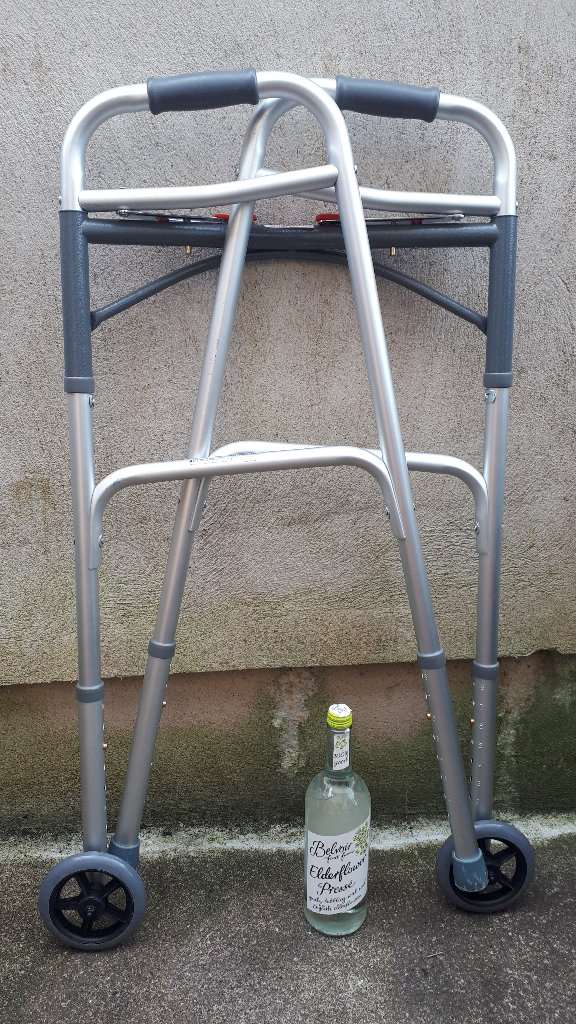 Zimmer Frame; Walker; 2 wheels & 2 non-slip, non-marking Ferrules; Foldable