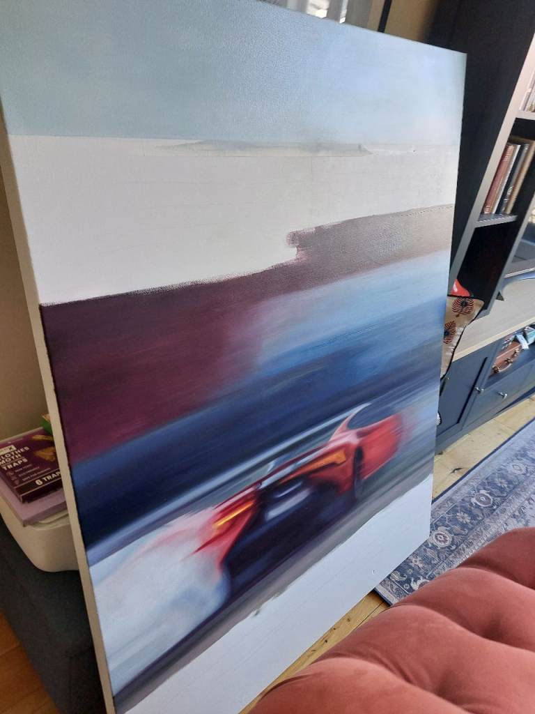 Free Large Art Canvass (with semi-finished painting)