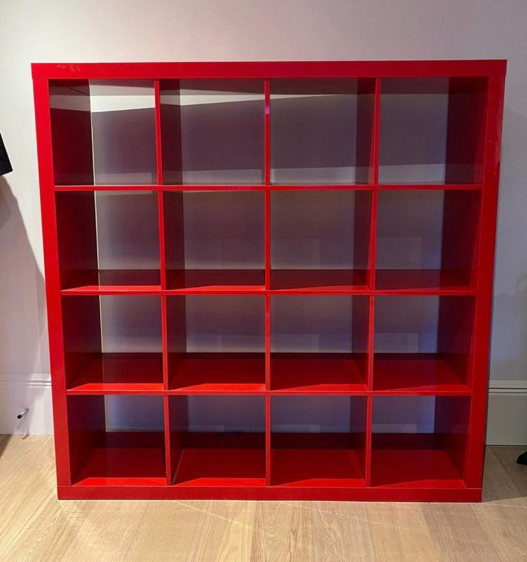 FREE DELIVERY IKEA KALLAX RED 4x4 shelving unit, in good condition.