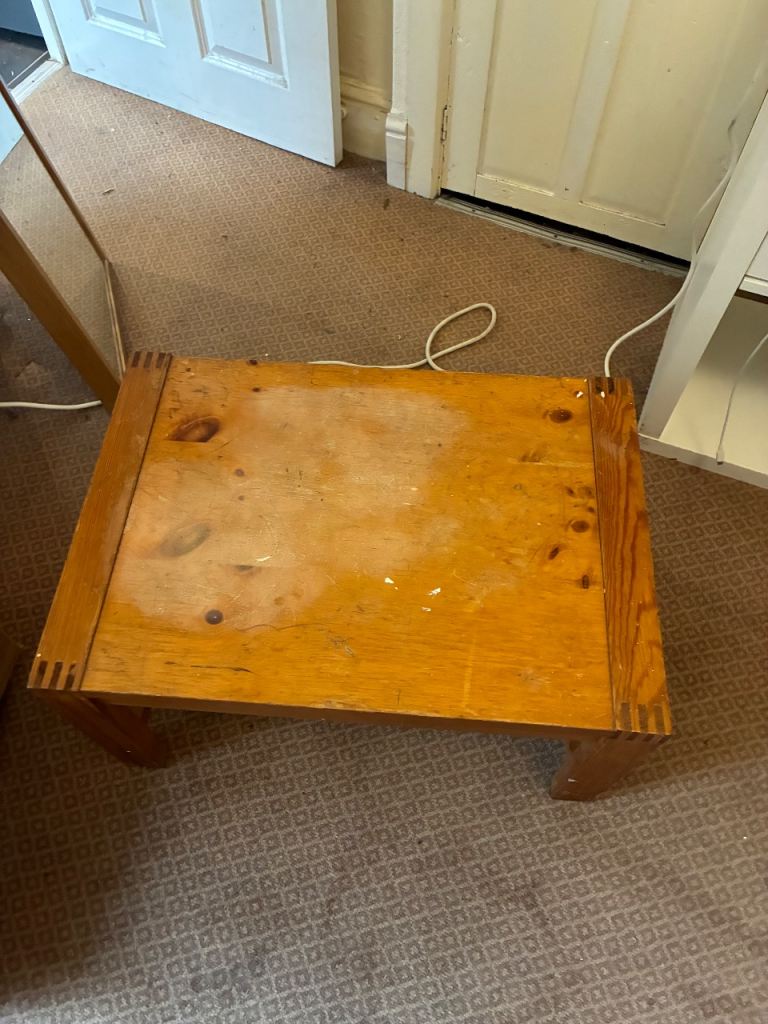 Sturdy Wooden Step Stool / Small Side Table