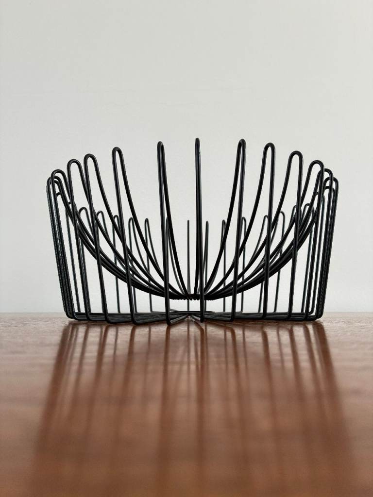 Vintage IKEA Black Metal Wire Fruit Basket Bowl Scandinavian Style