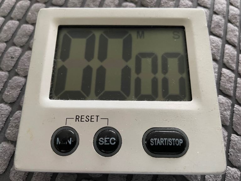 Silver digital kitchen timer