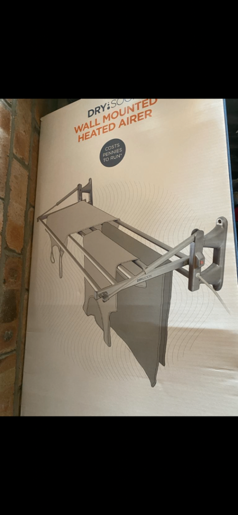 Dry:Soon Wall Mounted Heated Airer - Brand New