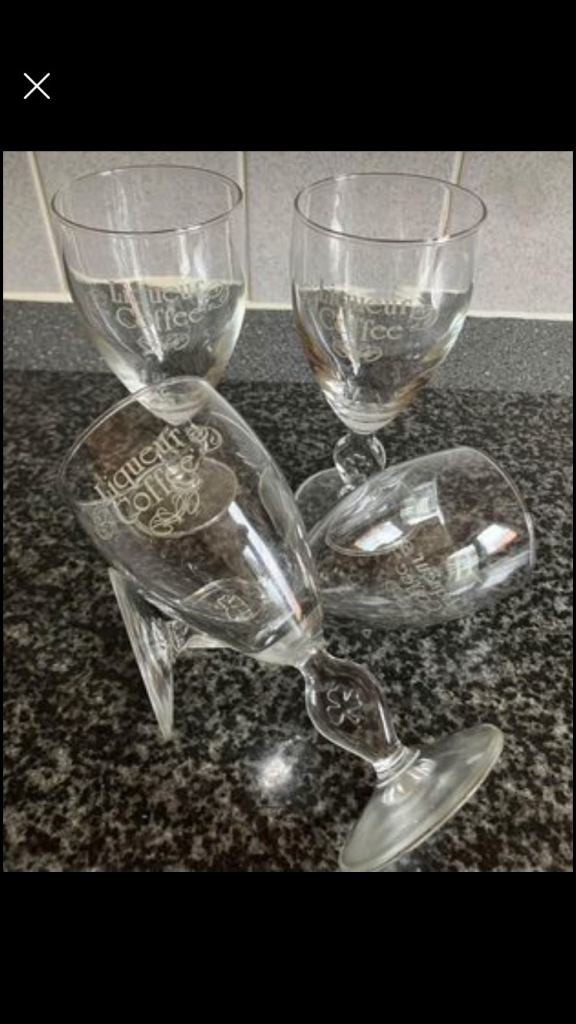 Set of 4 Irish ☘️  Liqueur Coffee Glasses Perfect condition
