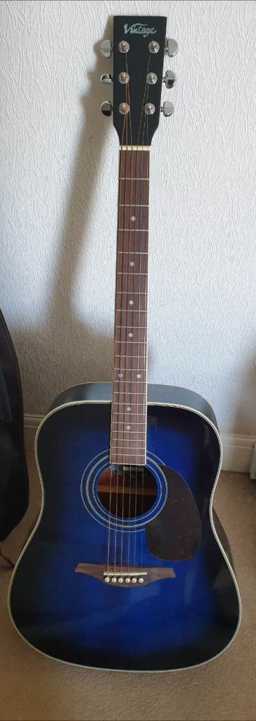 image for Blue Acoustic guitar  - great for beginners
