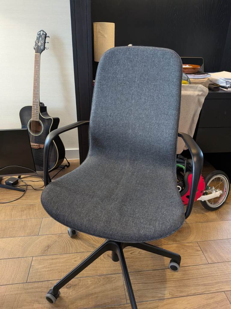 Comfy Grey Fabric Office Chair - Good Condition
