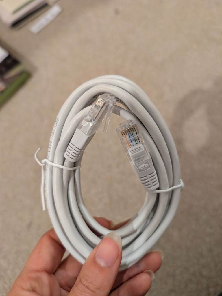 White Ethernet Cable - Cat 5 UTP Data Cable, Excellent Condition