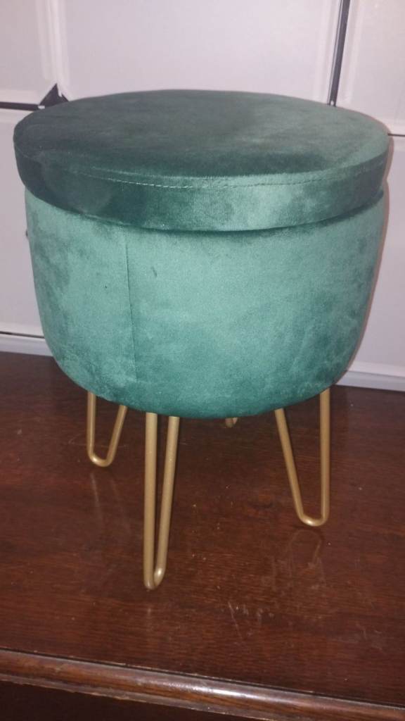NEW BOXED STORAGE STOOL IN GREEN 