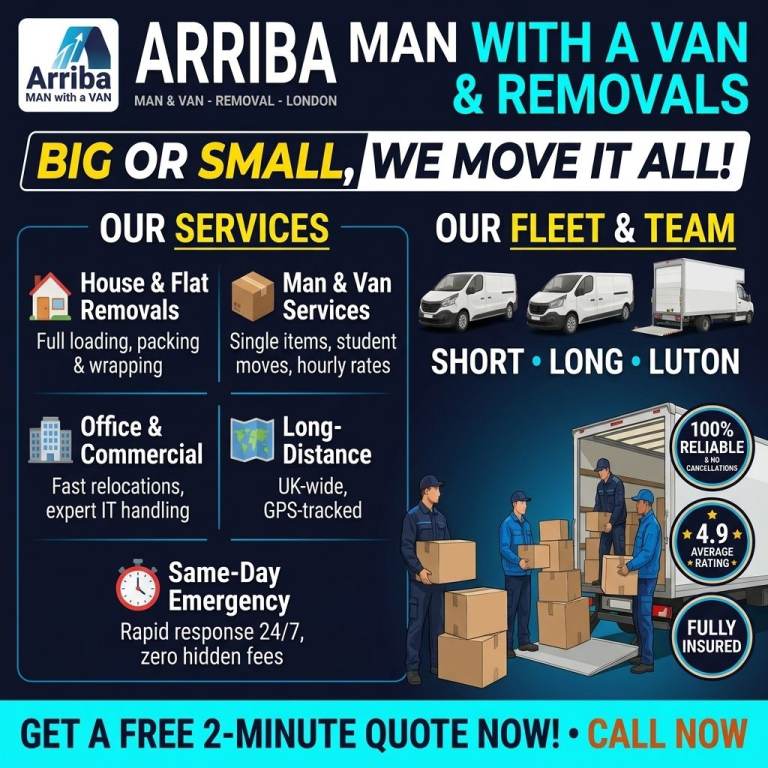 Fast & Affordable London Removals and Man and Van House Moves, Office Relocations & Luton Vans 🚚