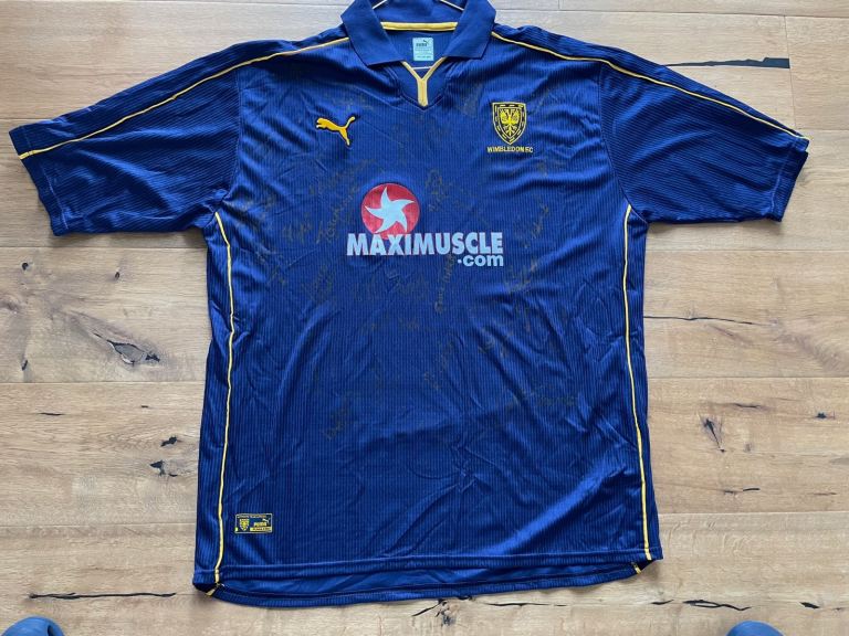 Wimbledon FC 2000-01 signed Football Shirt, Maximuscle